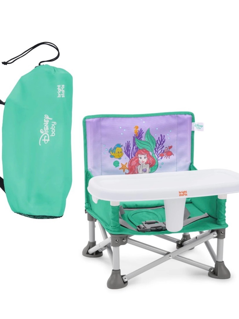 Disney Baby Ariel Portable Booster Seat in Aqua & Purple with Tray